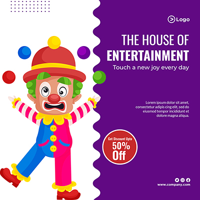 Dance entertainment program banner design template