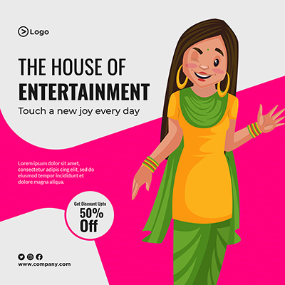 Dance entertainment program web banner template