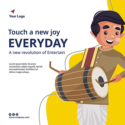 Entertainment of music on banner template
