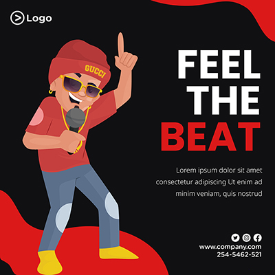 Entertainment of music on banner template post