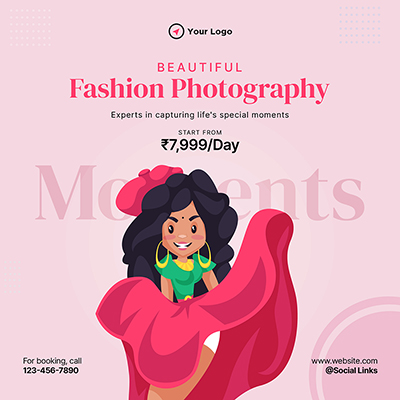 Fashion photography services banner post template