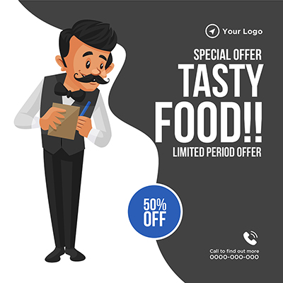 Food menu special offer banner design template