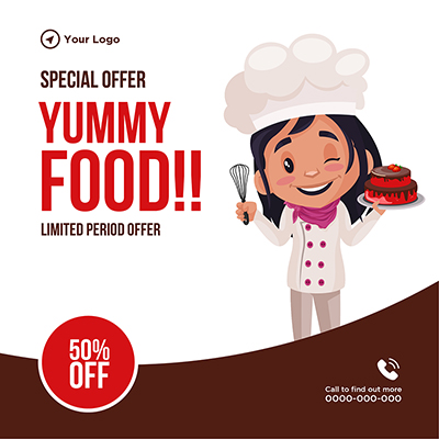 Food menu special offer web banner template