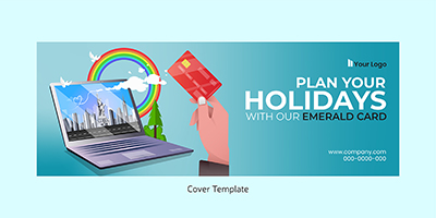 Holiday planning with emerald atm card cover template