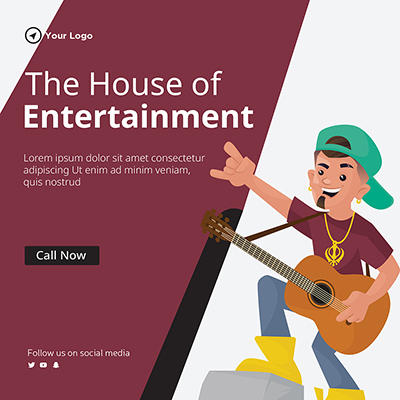 House of entertainment social media banner template