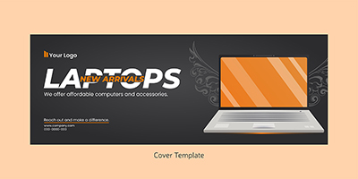 Laptop electronic gadgets cover template design