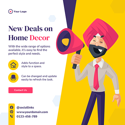 Modern home decor services banner post template