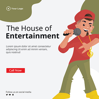 Music entertainment banner design template