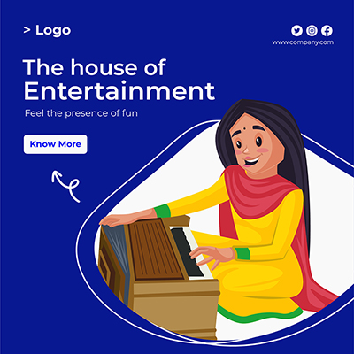 Music entertainment program banner template poster