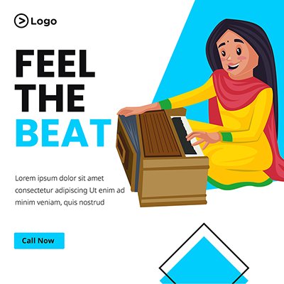 Music entertainment program flat banner template