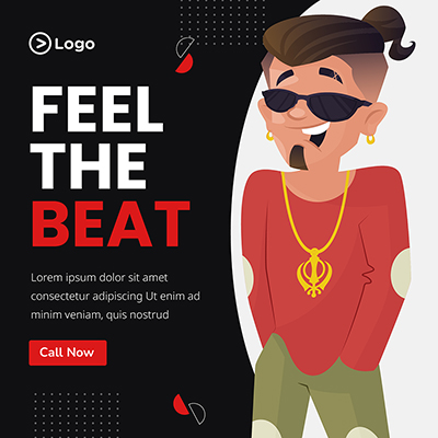 Music entertainment program on banner template