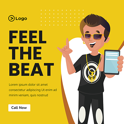 Music entertainment program on banner template post
