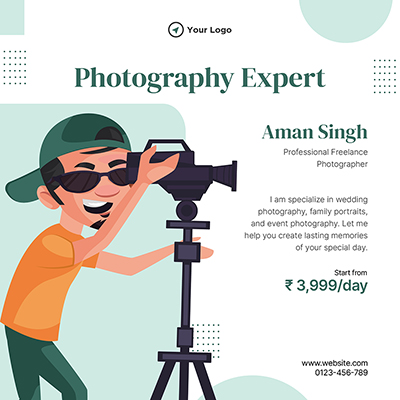 Photography expert social media banner template