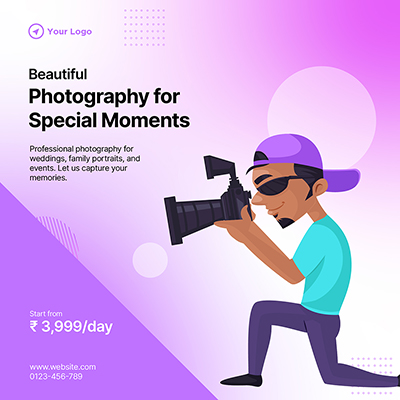 Photography services banner design template