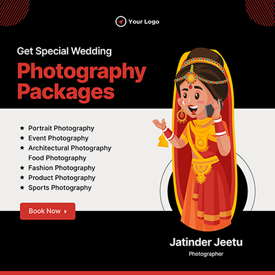 Photography services package banner template