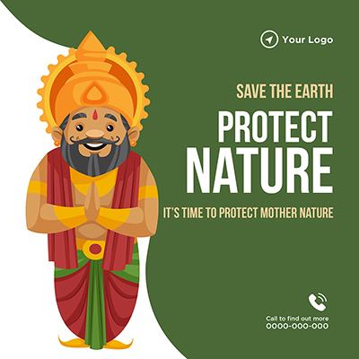 Protect mother nature banner poster template