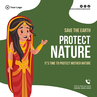 Protect mother nature banner template post