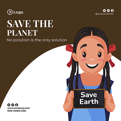 Save the planet earth banner poster template