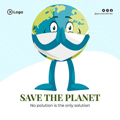 Save the planet earth with banner template