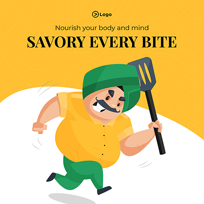 Savory food menu banner poster template