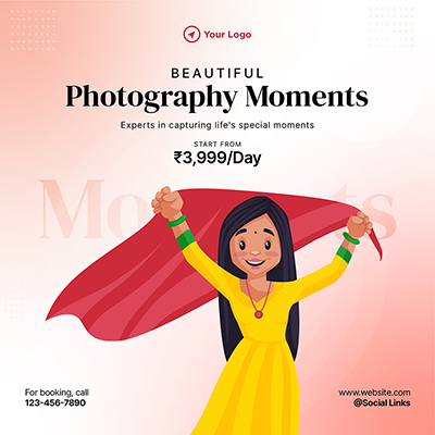 Special moment photography banner design template
