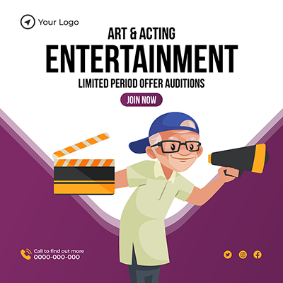 Art and acting entertainment poster banner template