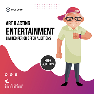Art and acting entertainment web banner template