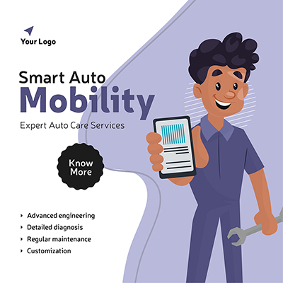Auto mobility services banner template poster