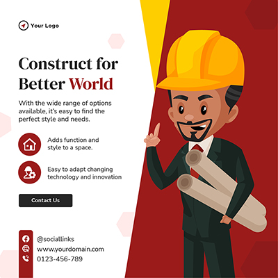 Banner template for building construction services