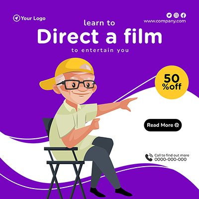 Banner template of direct film to entertainment