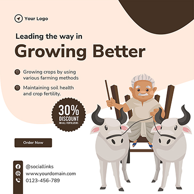 Banner template of growing better farming method