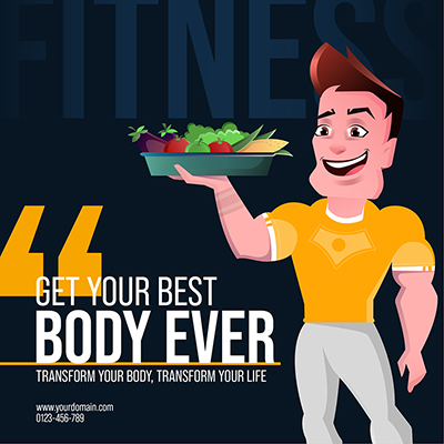 Banner template of physical fitness training