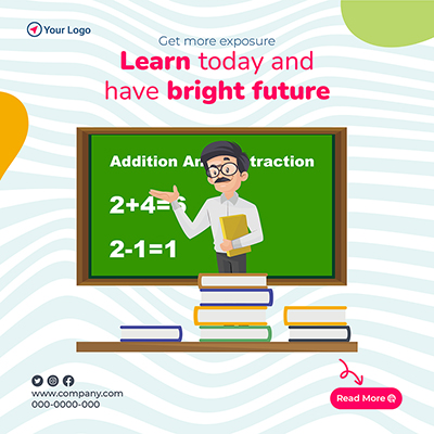 Banner template of the school education classes