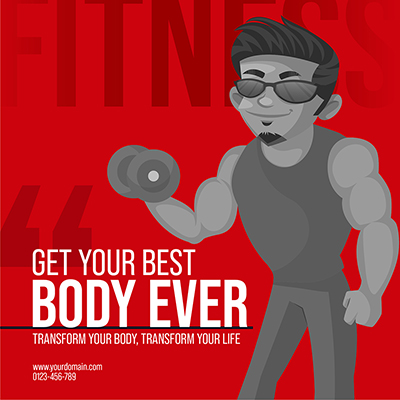 Banner template with physical fitness training