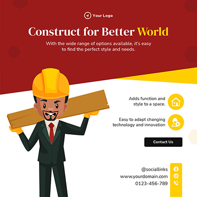 Building construction services with banner post template