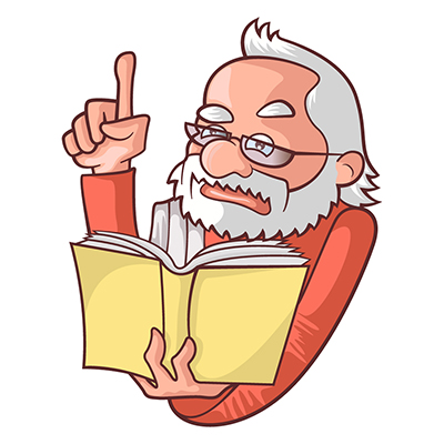 Character of narendra modi reading book and pointing finger
