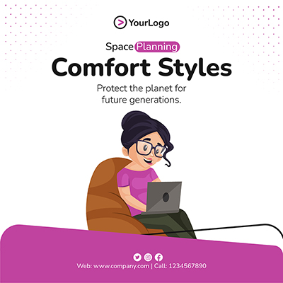 Comfortable furniture style banner template poster