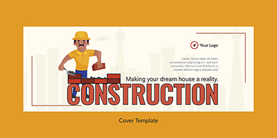 Construction work site cover template poster
