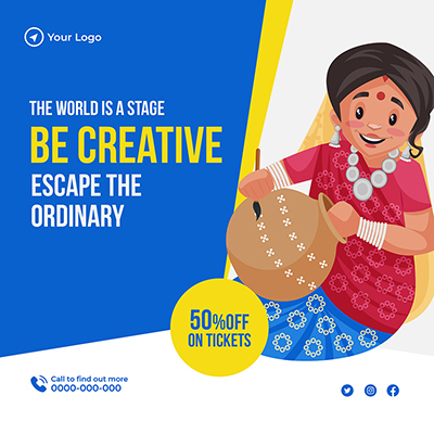 Creative painting classes banner template