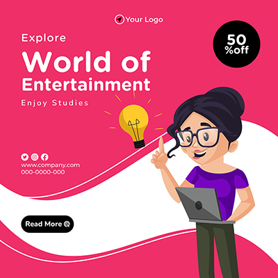 Entertainment concept template design banner