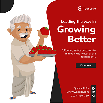 Farming services banner poster template
