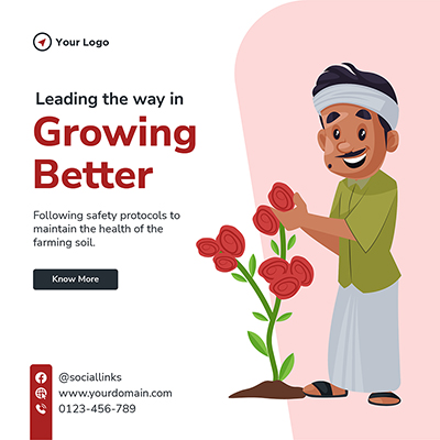 Farming services banner template poster