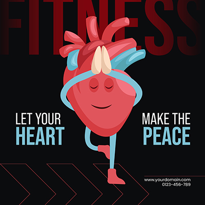 Heart exercise banner post template