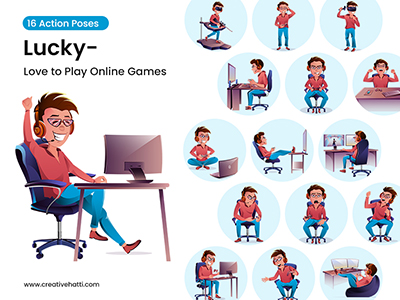 Lucky Love to Play Online Games Vector Bundle