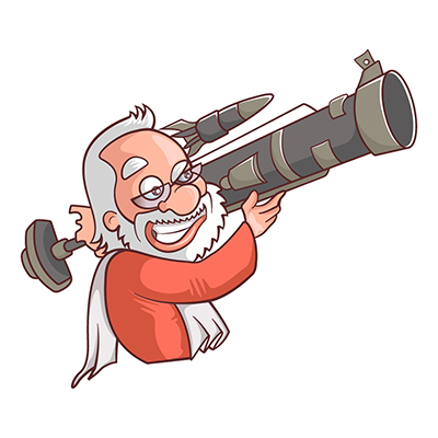 Narendra modi character firing a missile