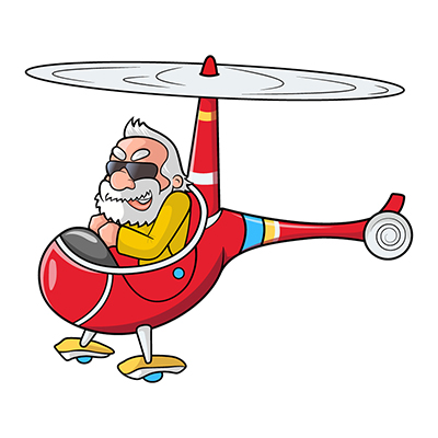 Narendra modi character flying a helicopter