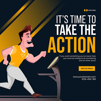 Physical fitness training with banner post template