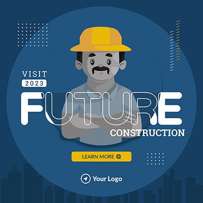 Real estate construction banner template