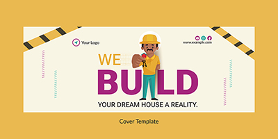 Real estate construction cover design template