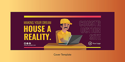 Real estate construction web cover template